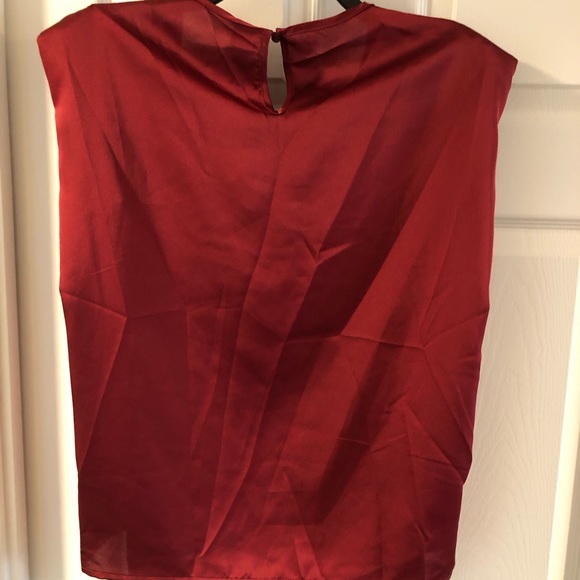 Teal, red, purple silky sleeveless - Picture 4 of 5